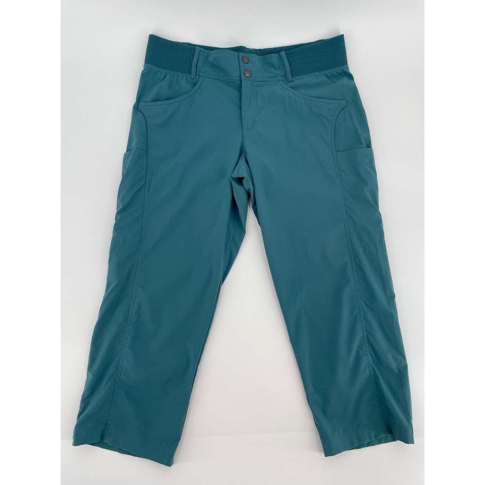 Title Nine Clamber 2.0 Hiking Capris Womens 14 Blue UPF 50 Stretch Pockets